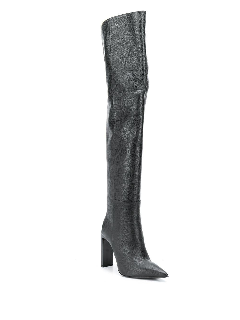 Just Cavalli Leather 100mm Thigh High Boots in Black - Lyst