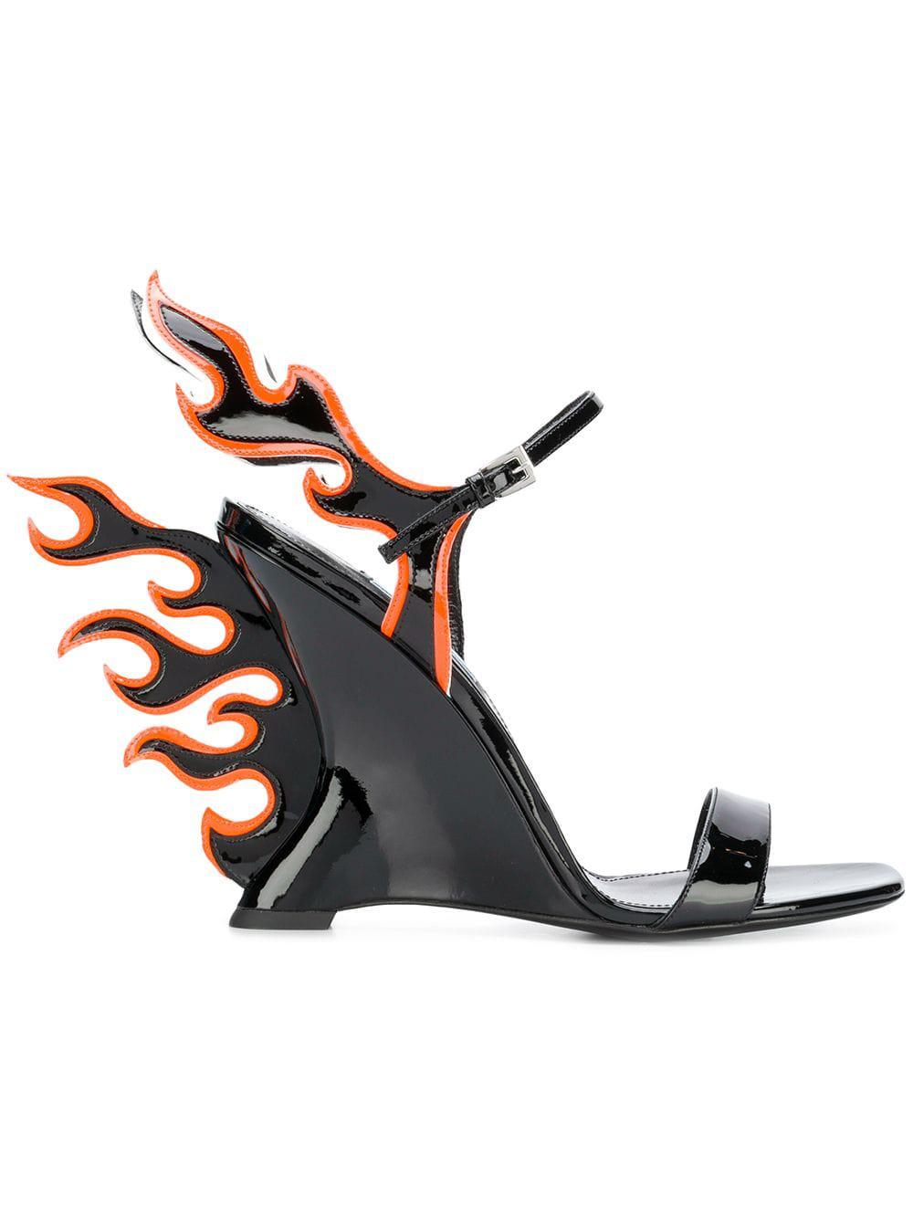 flame prada shoes