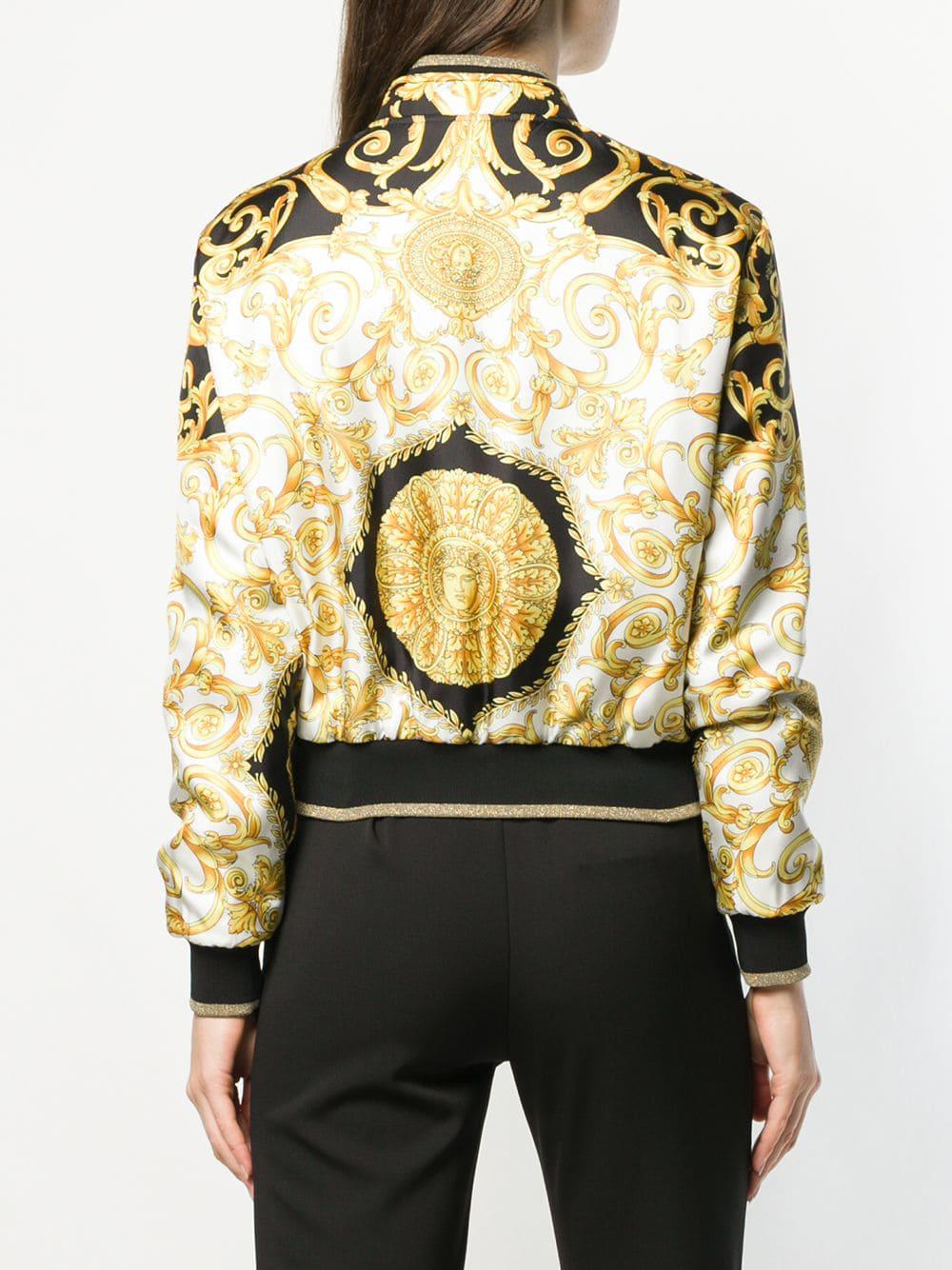 Versace Fitted Bomber Jacket in Black | Lyst