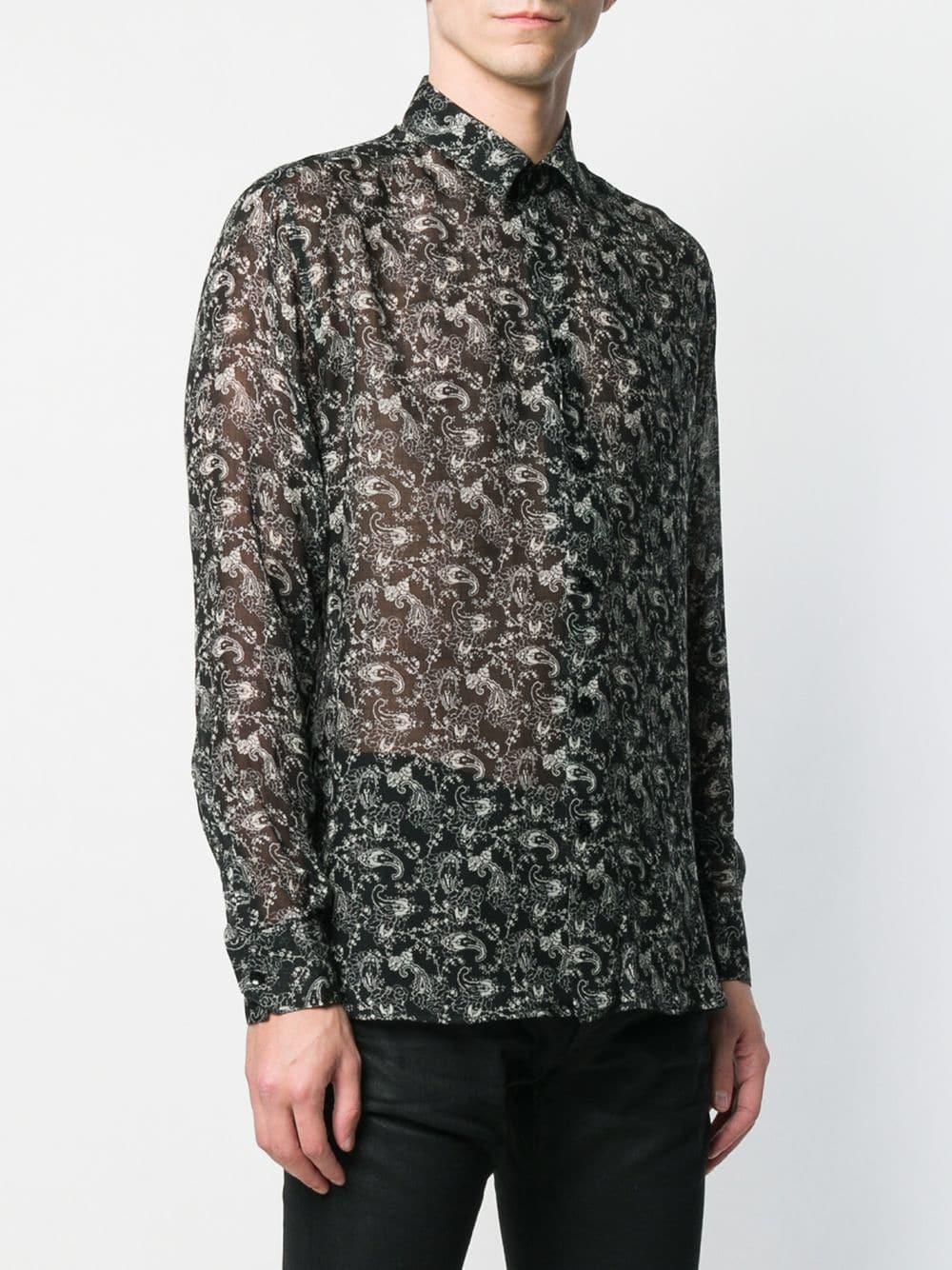 SAINT LAURENT paisley embroidered shirt