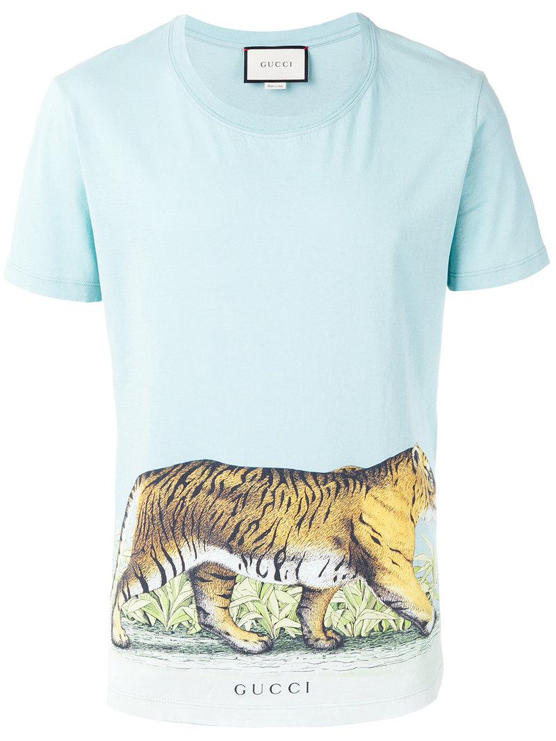 Gucci Cotton Tiger Printed T-shirt in 