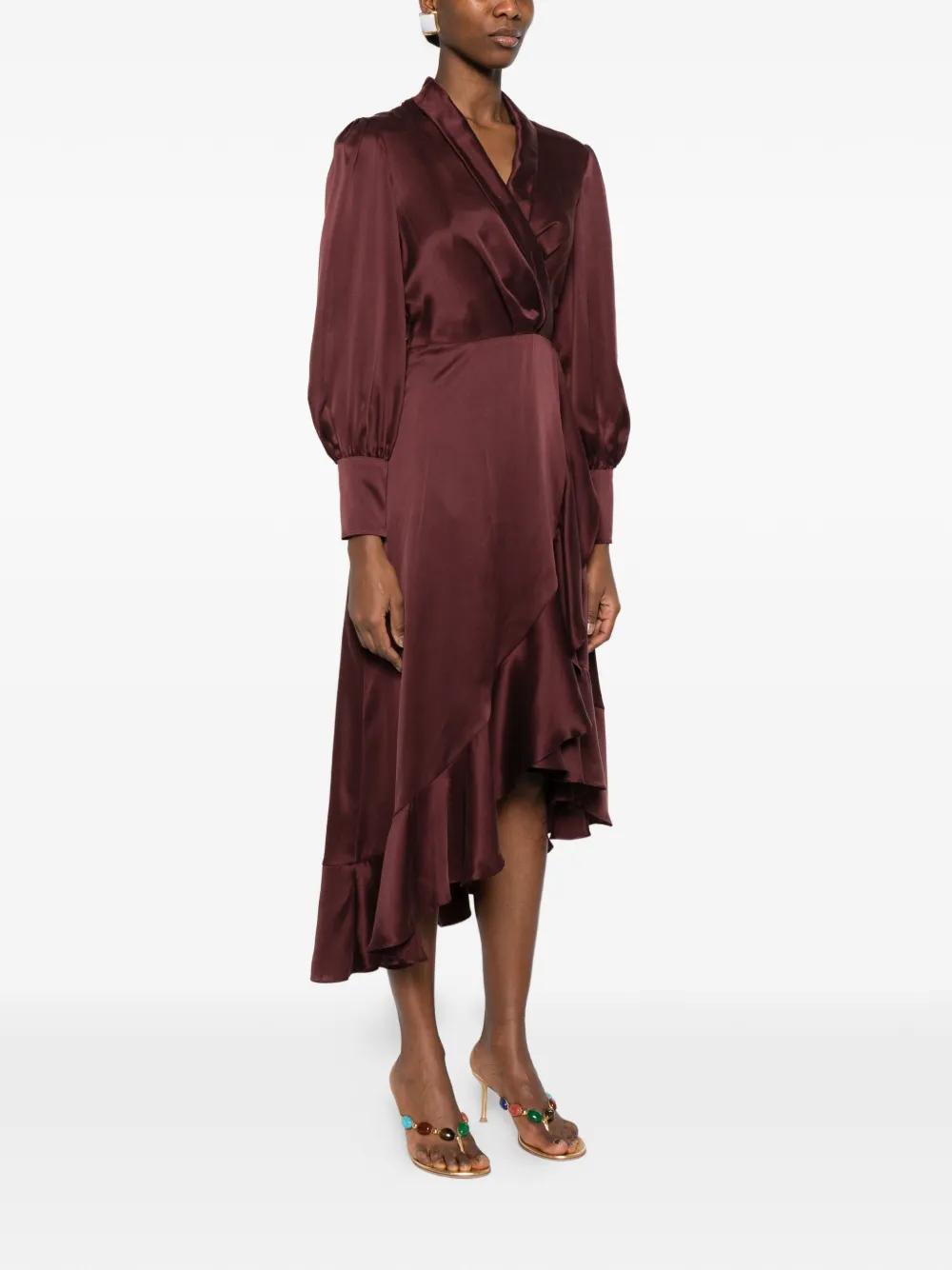 knee length dresses for ladies silk wrap midi dress main image 0