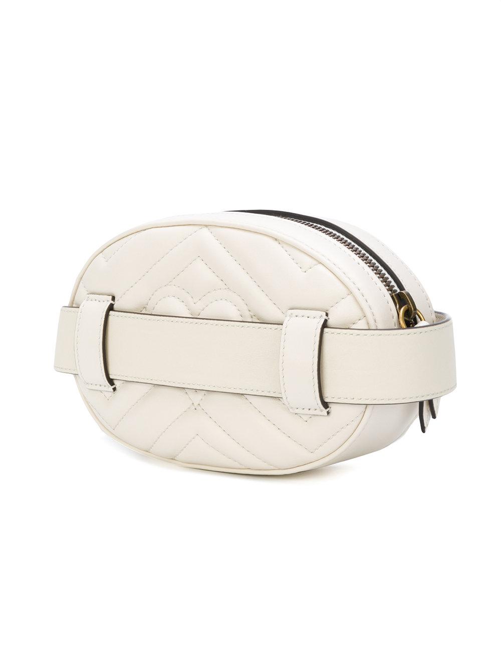 Gucci Gg Marmont Belt Bag in White | Lyst