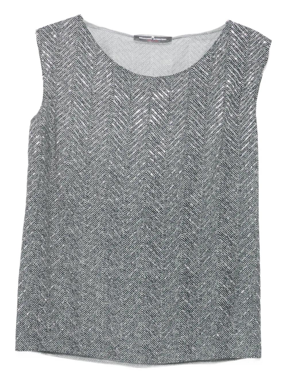 Tシャツ・カットソー ERMANNO SCERVINO KNIT AND LACE SLEEVELESS TOP Ermanno Scervino Sleeveless and tank tops for Women | Online