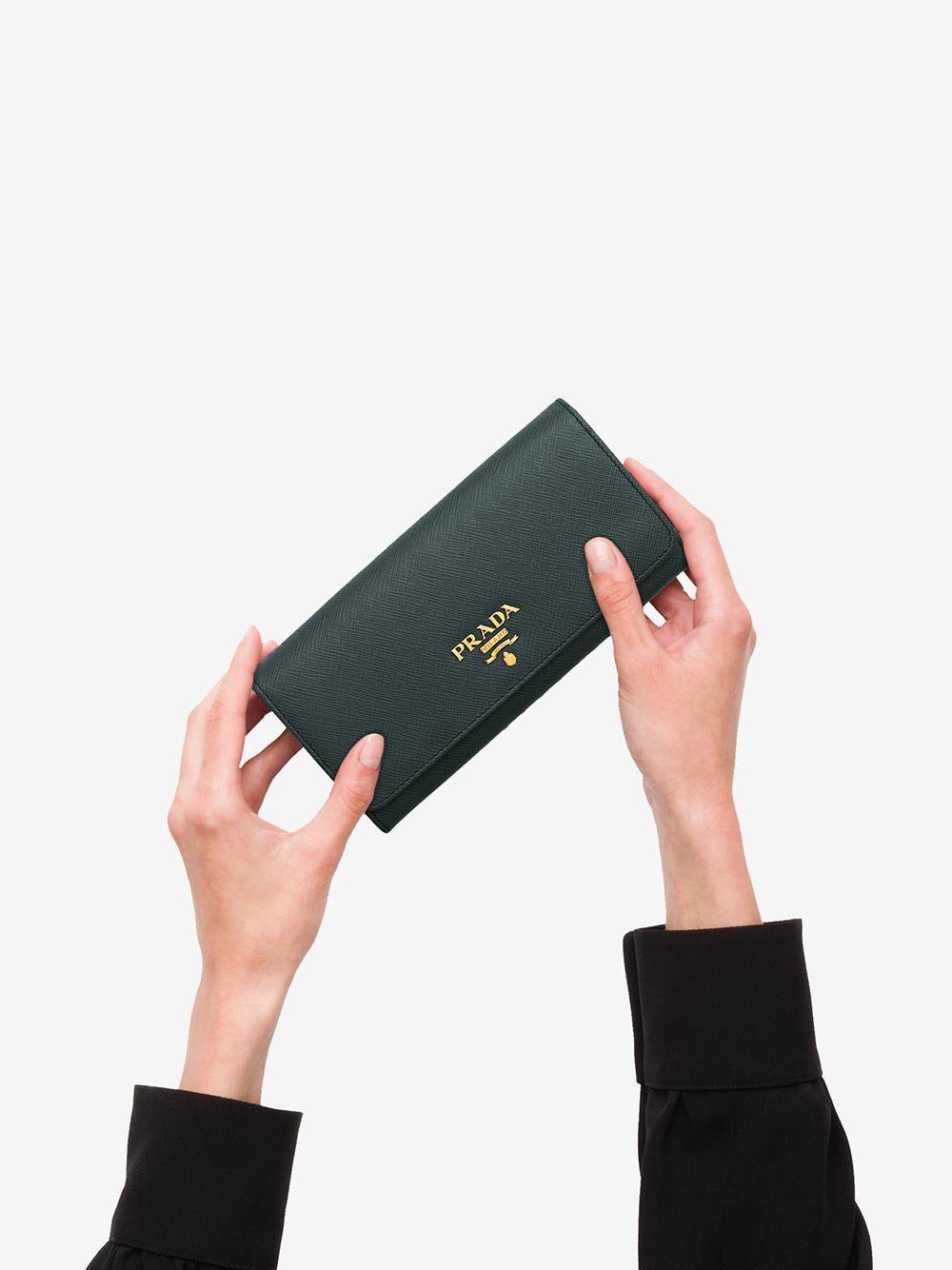 prada green wallet