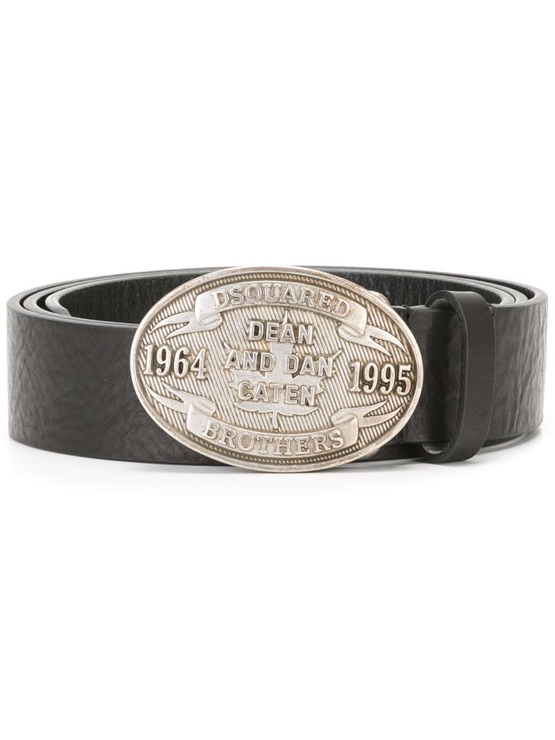 Lyst Dsquared² Embossed Plaque Belt in Black for Men