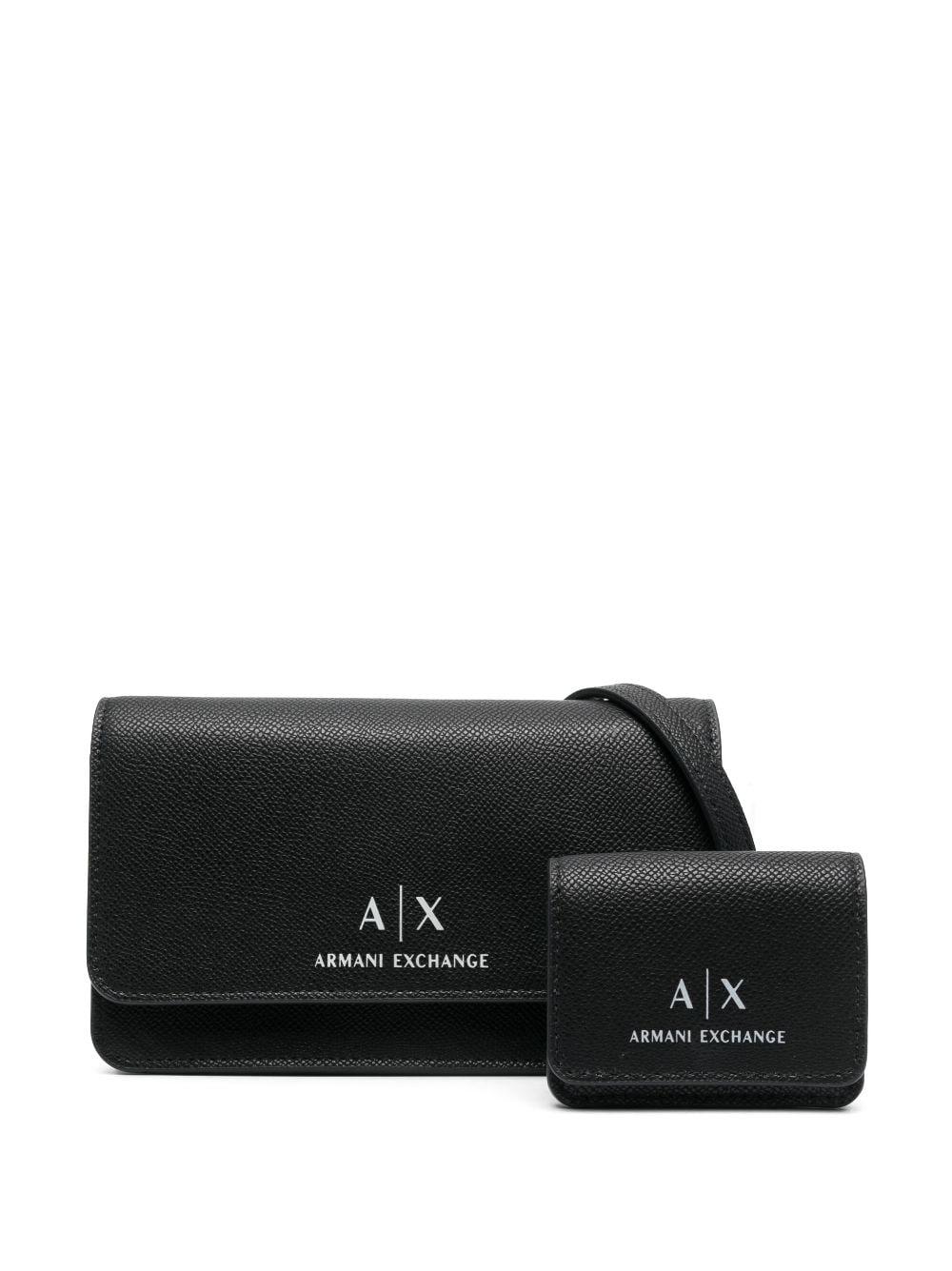 Armani Exchange Logo-patch Camera Crossbody Bag in Black