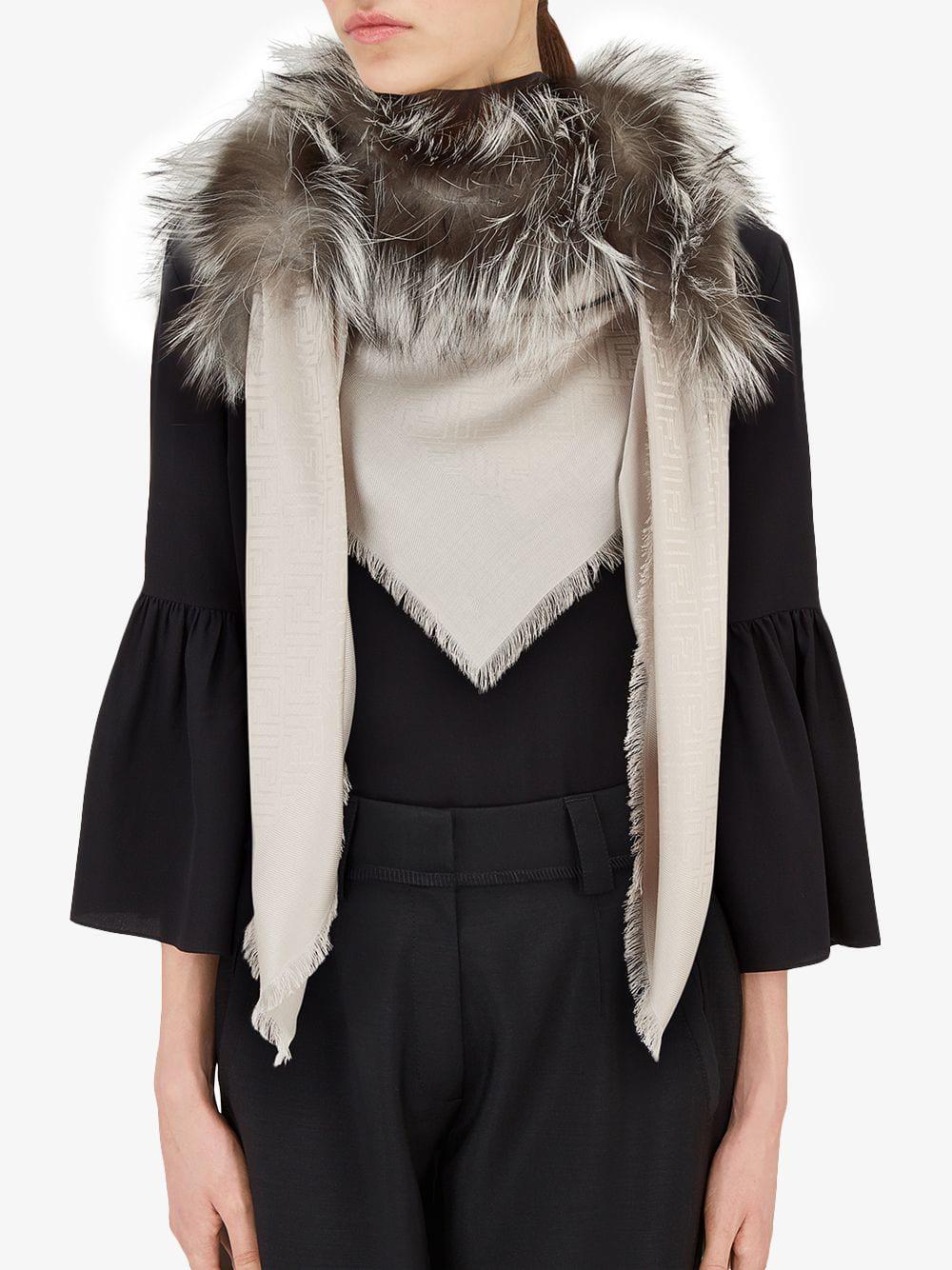 fendi shawl with fur