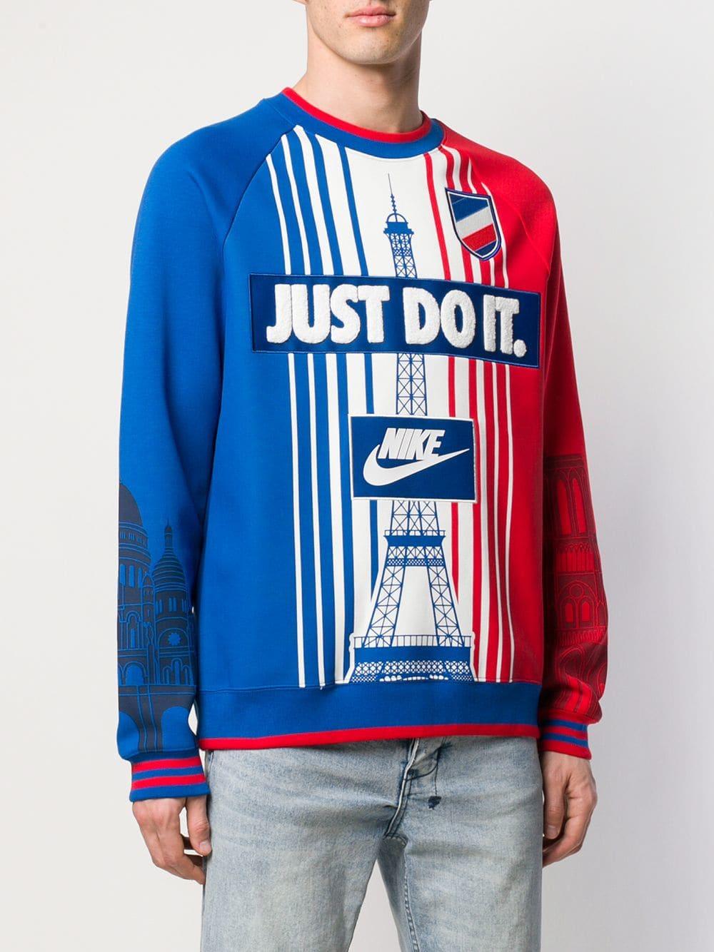 Nike City Pack Paris Cotton Blend Sweatshirt in Blue/Red (Blue) for Men |  Lyst