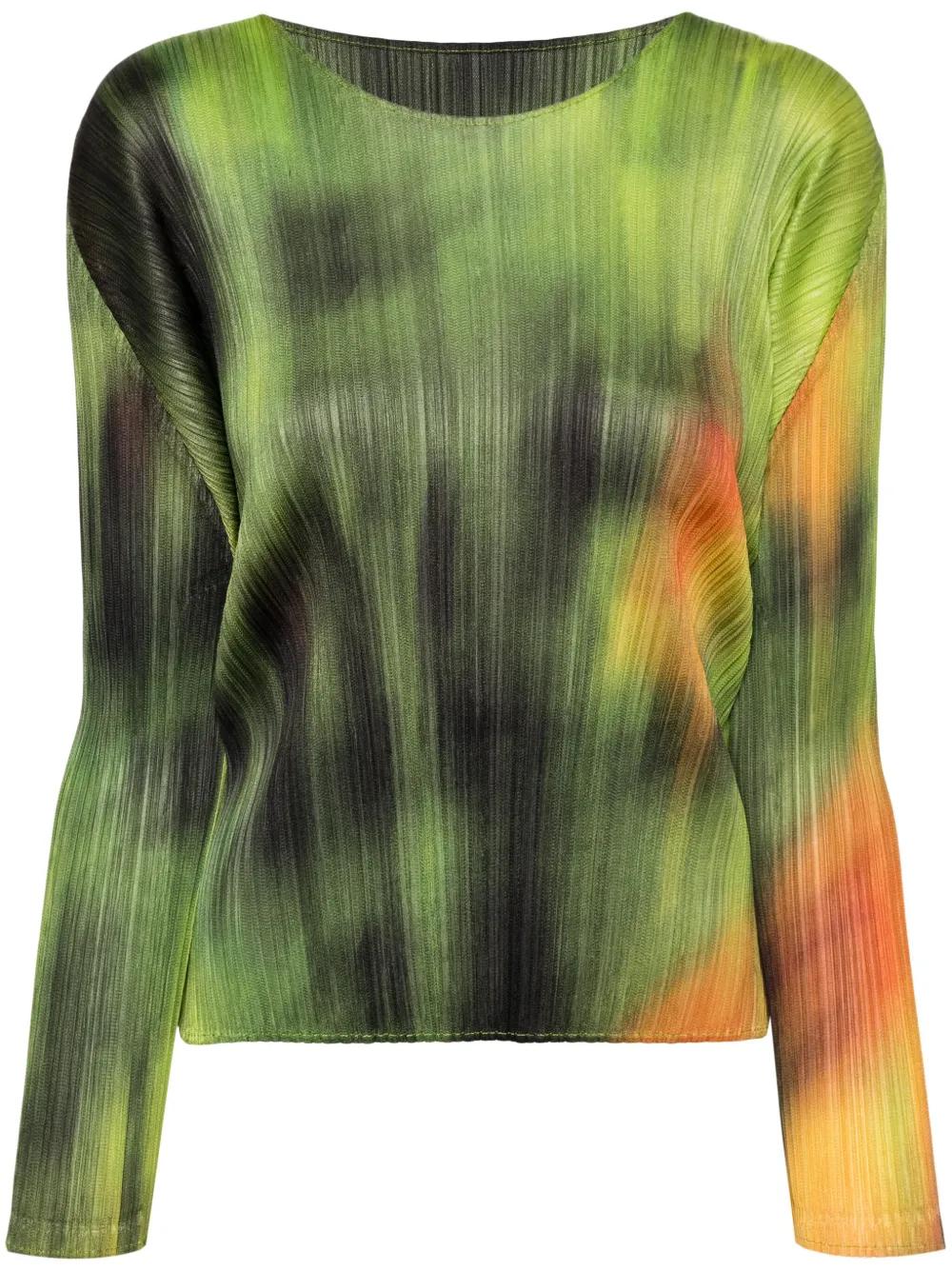 Pleats Please Issey Miyake Turnip & Spinach Plissé Top in Green | Lyst