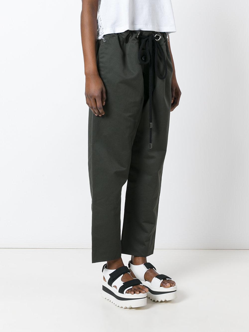 green drawstring pants