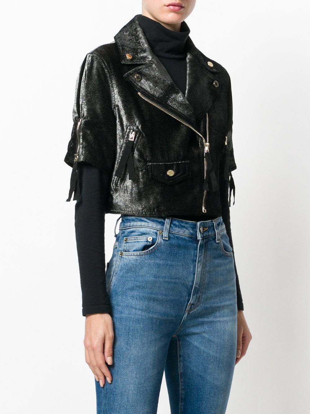 tommy hilfiger blue leather jacket