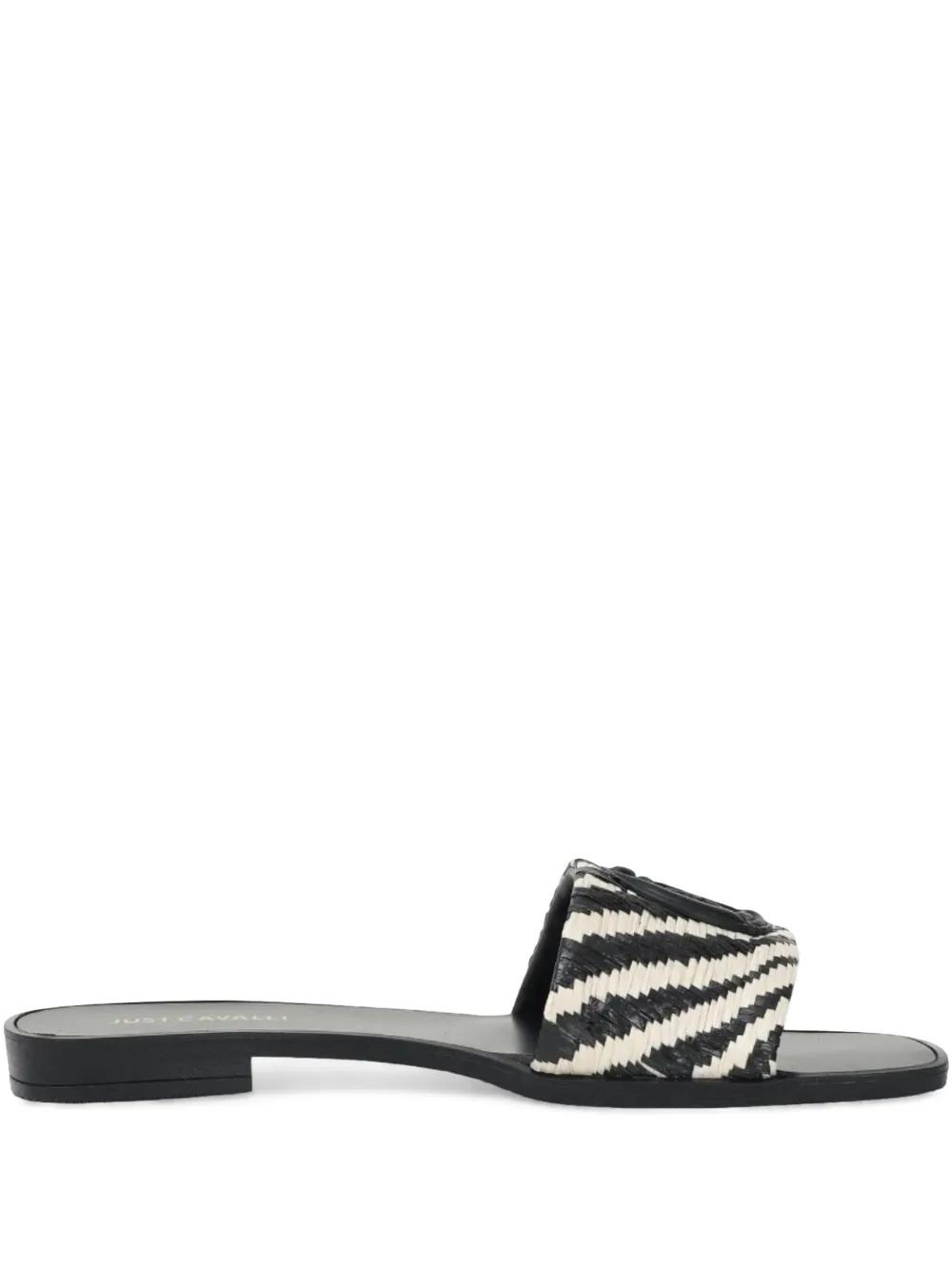 シューズ・サンダルその他 JUST CAVALLI Woman Flat sandals Black 78RA3SZ1ZS785 PL9 Just Cavalli Flat sandals for Women | Online Sale up to 84