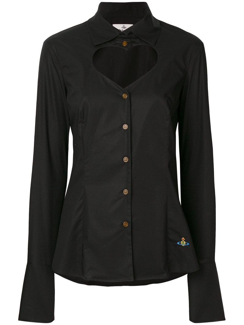 Vivienne Westwood Cut-out Heart Shirt in Black | Lyst