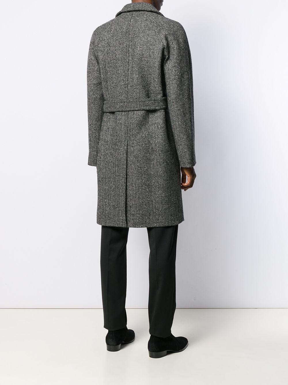 Sandro Herringbone Coat in Black for Men | Lyst