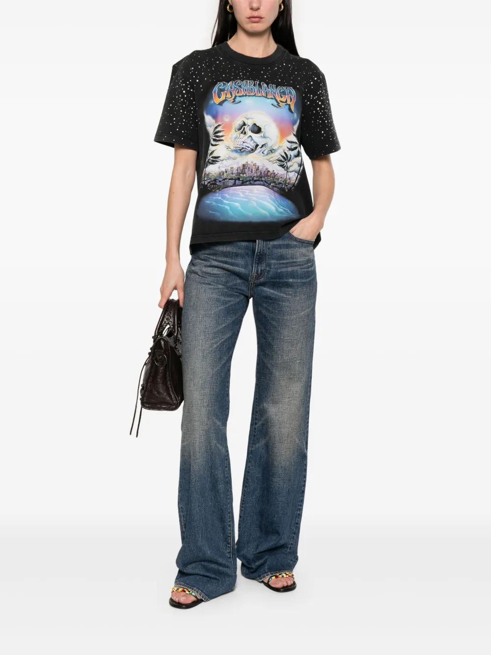 【関送無料】 Casablanca Premonition hotfix printed Tシャツ Casablanca Premonition Hotfix Printed T-shirt In La