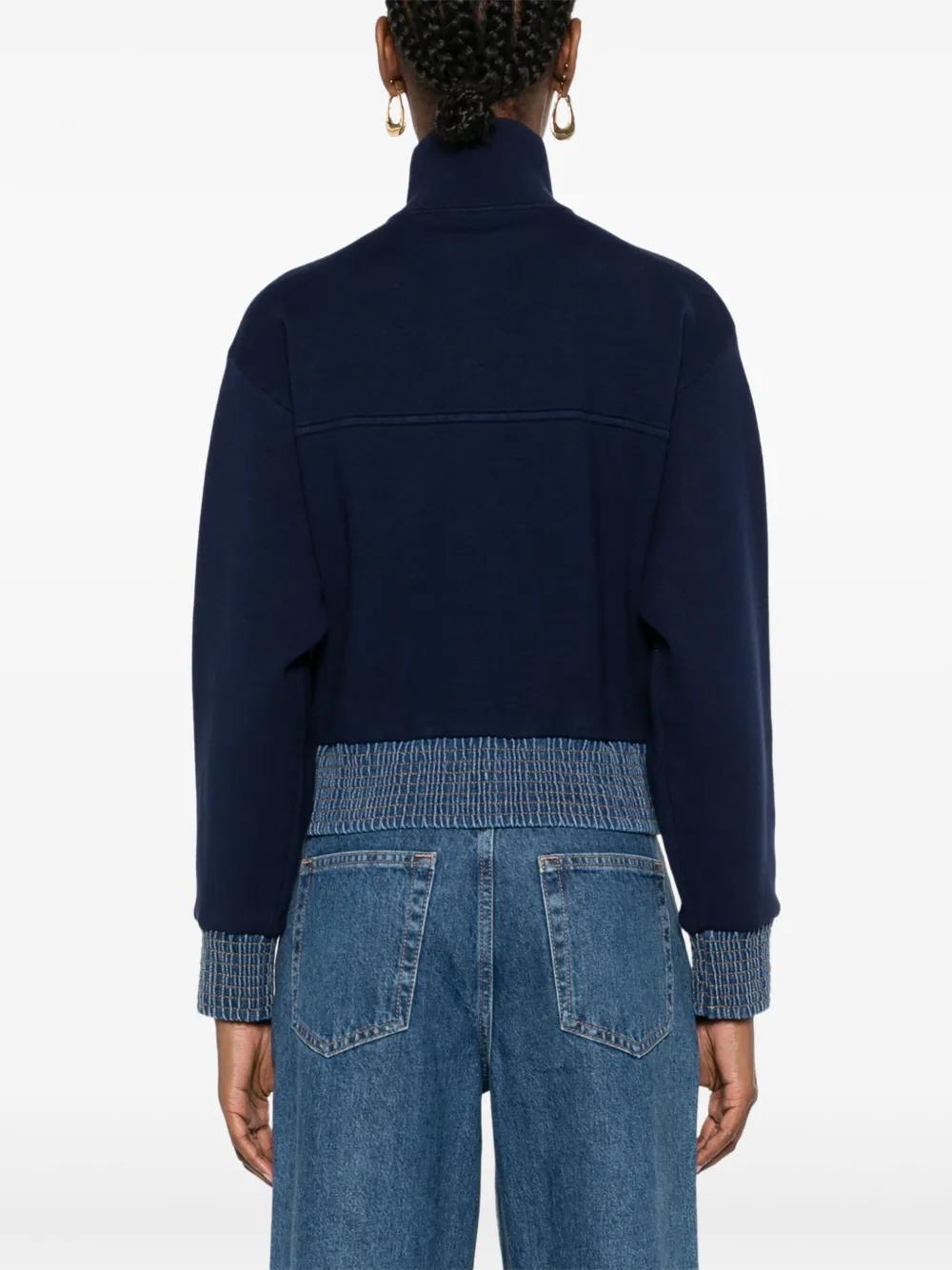 Sandro Panelled Bomber Jacket in Blue | Lyst