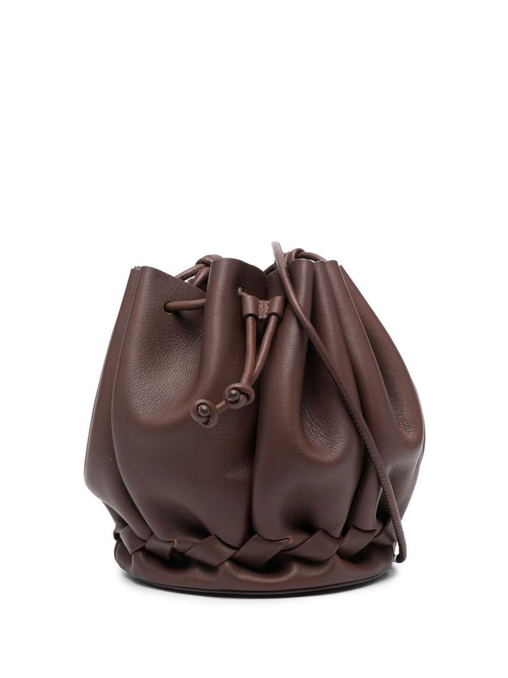 Hereu Gatheredleather Drawstring Bucket Bag in Brown Lyst