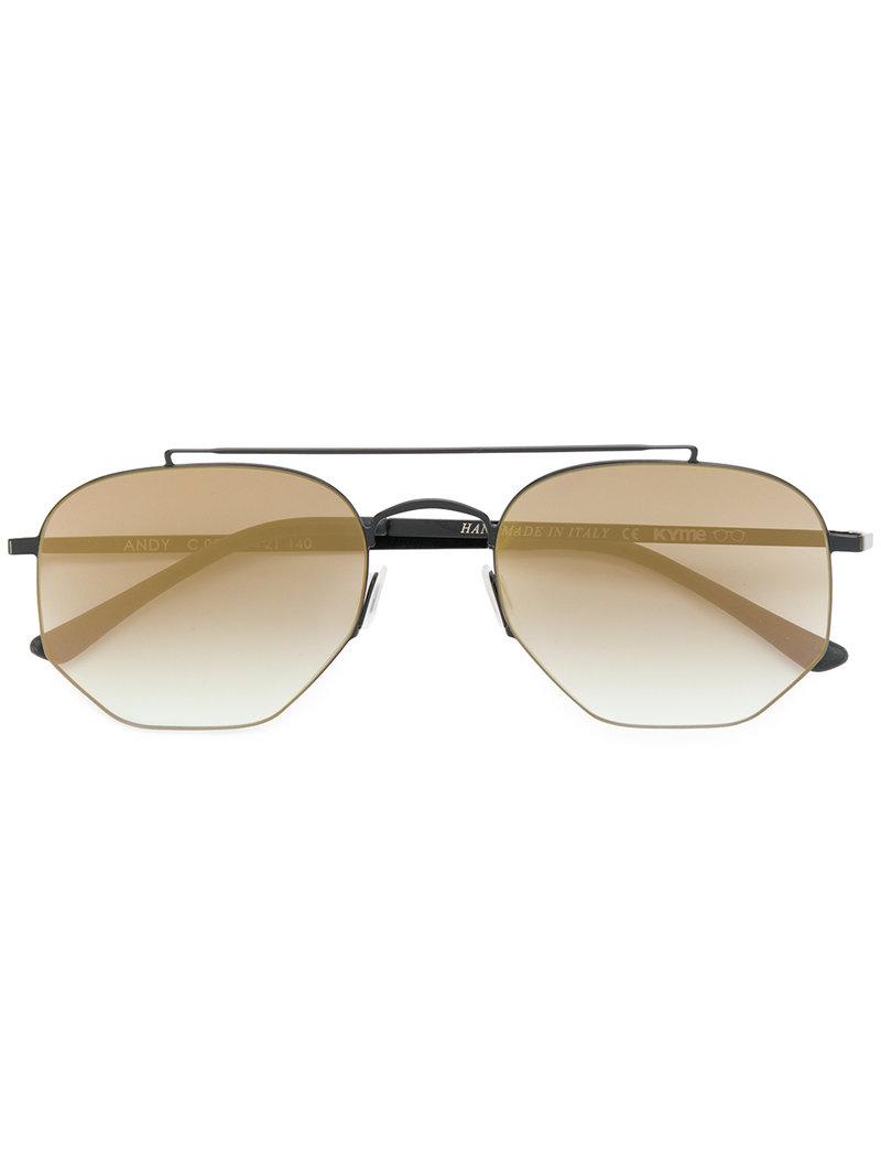 Occhiali da sole aviator Andy di Kyme in Nero Lyst