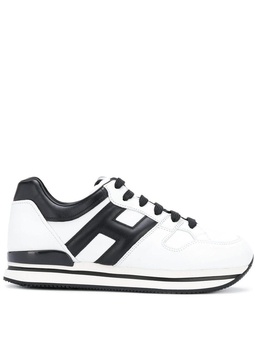 Hogan H222 Black And White Leather Sneakers - Save 65% - Lyst