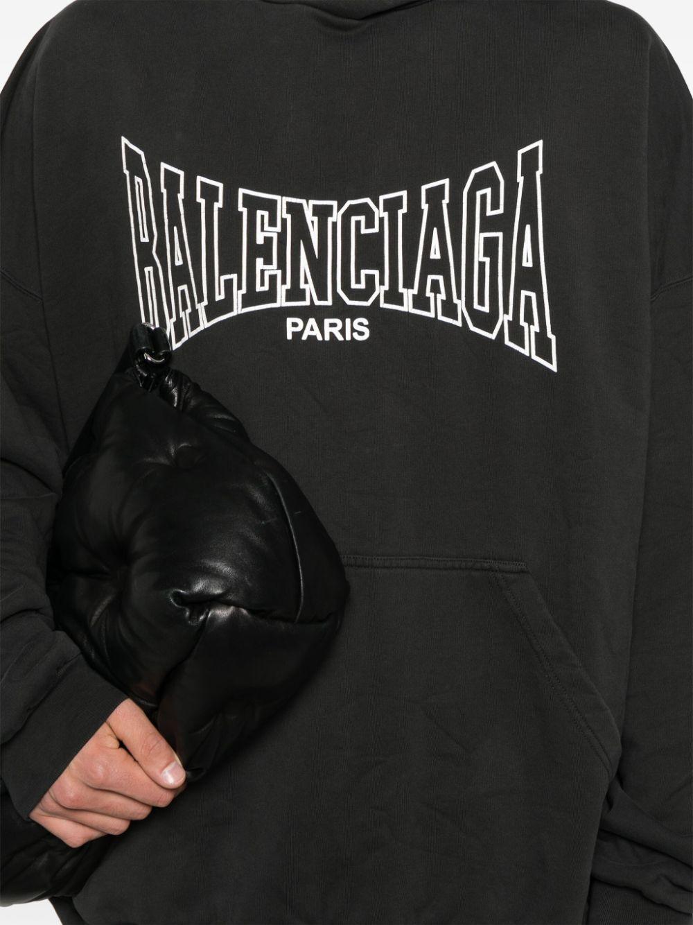 Balenciaga レディース ブラック ロゴ パーカー アクティブウェア 