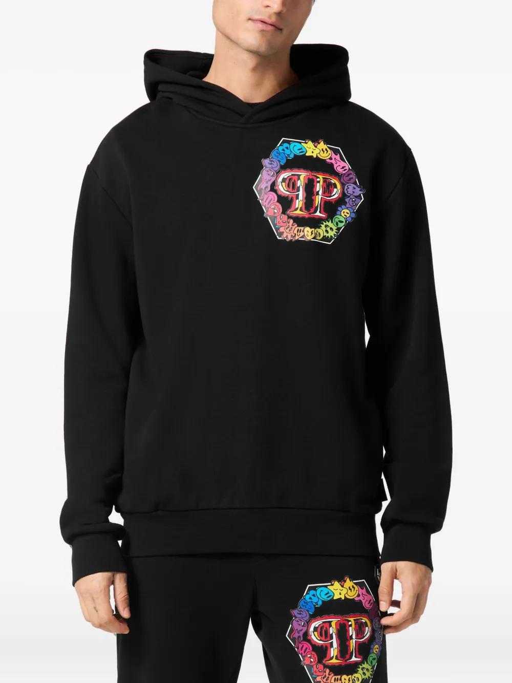 パーカー・フーディ Philipp Plein Hooded Sweatshirt With Splatter Paint Design Philipp Plein Hooded Sweatshirt With Splatter Paint Design