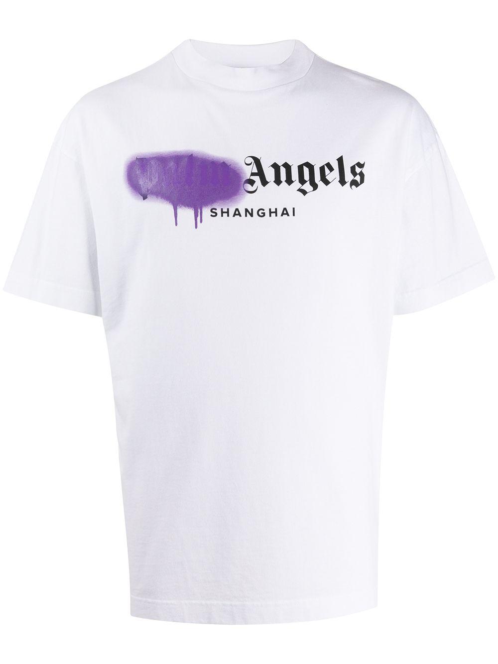 Palm Angels Shanghai Sprayed T-shirt in White for Men
