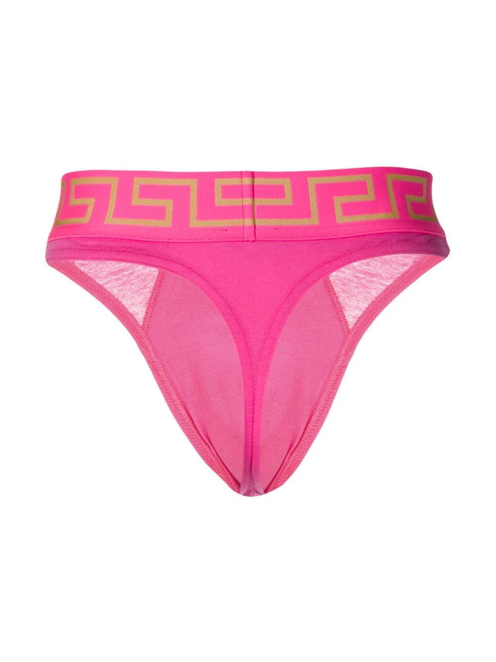 Versace Iconic Greca Thong in Pink for Men Lyst Canada