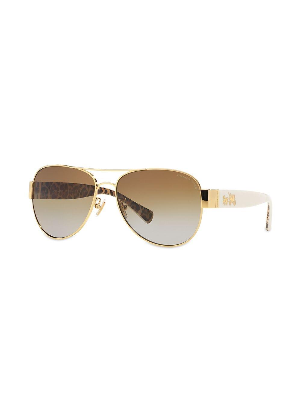 COACH Aviator Frame Sunglasses in White Lyst