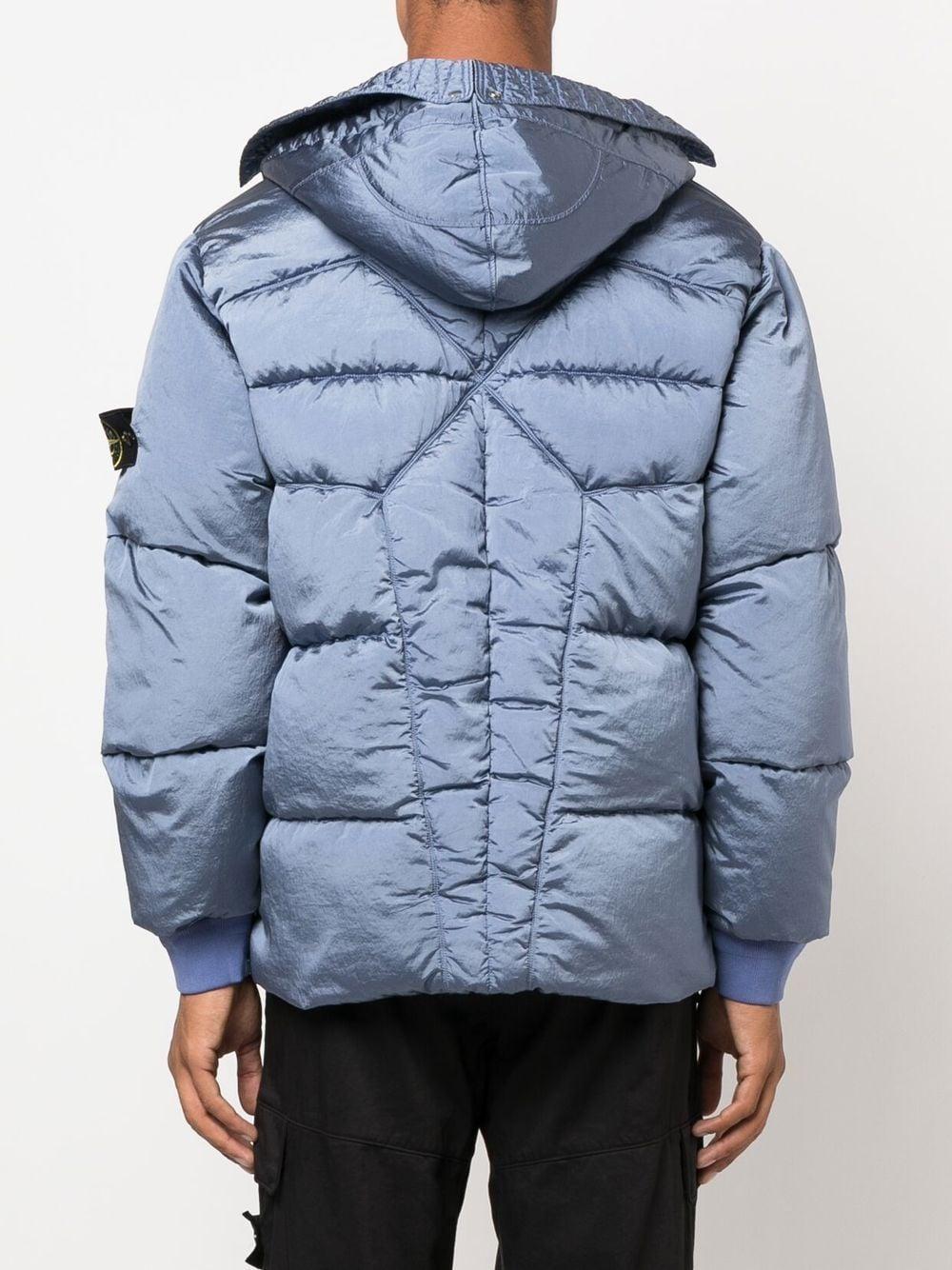 Stone Island Compass-badge Hooded Puffer Jacket in Blue for Men | Lyst