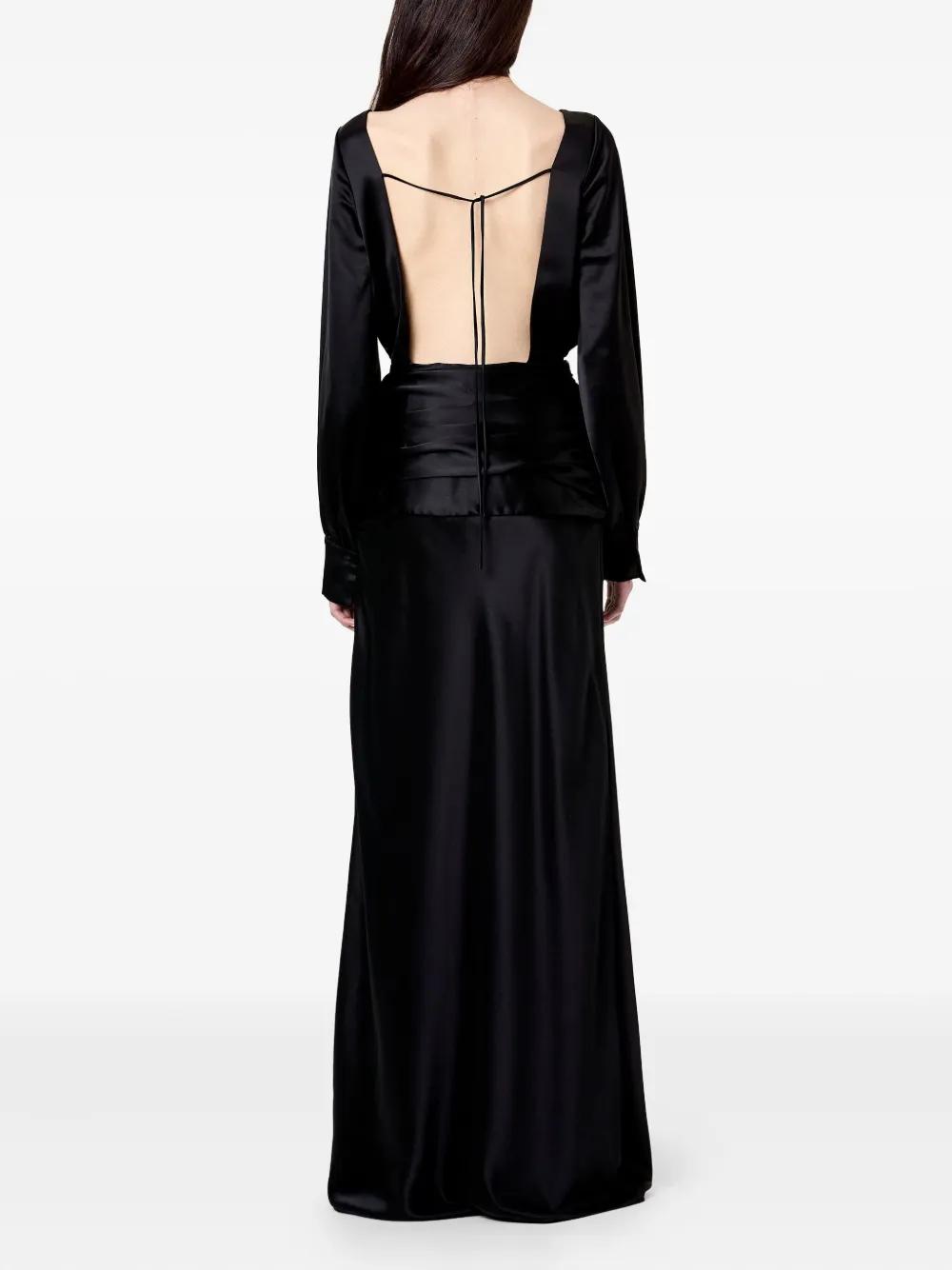 Nicholas Samina Open-Back Fluid Satin Gown in Black | Lyst Nicholas Samina Open-Back Fluid Satin Gown in Black | Lyst