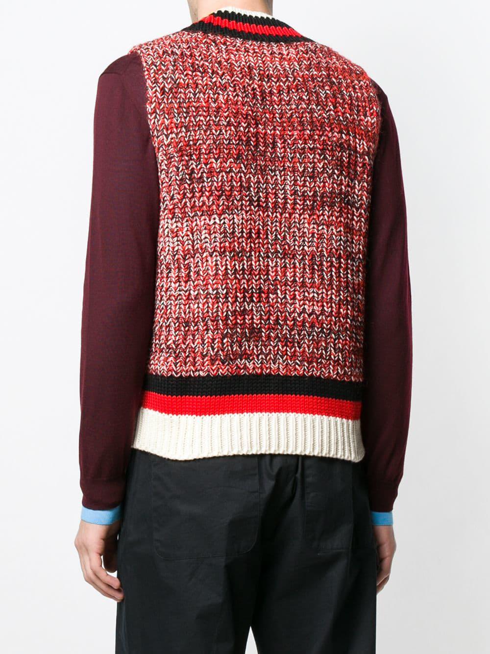 Maison Margiela Sleeveless Sweater in Red for Men - Lyst