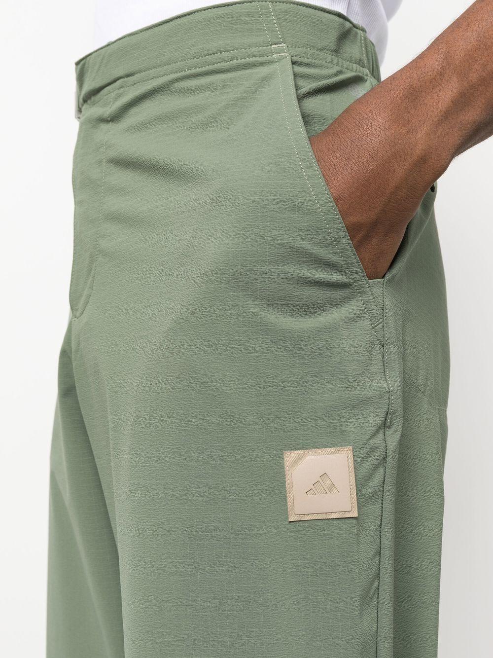 adidas Originals Logo-patch Cropped Trousers in Green for Men | Lyst