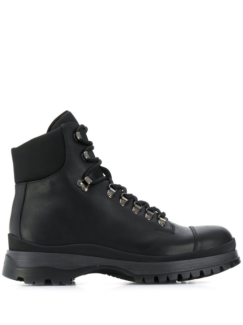 Prada Leather Brixen Hiking Boots in Black for Men - Lyst