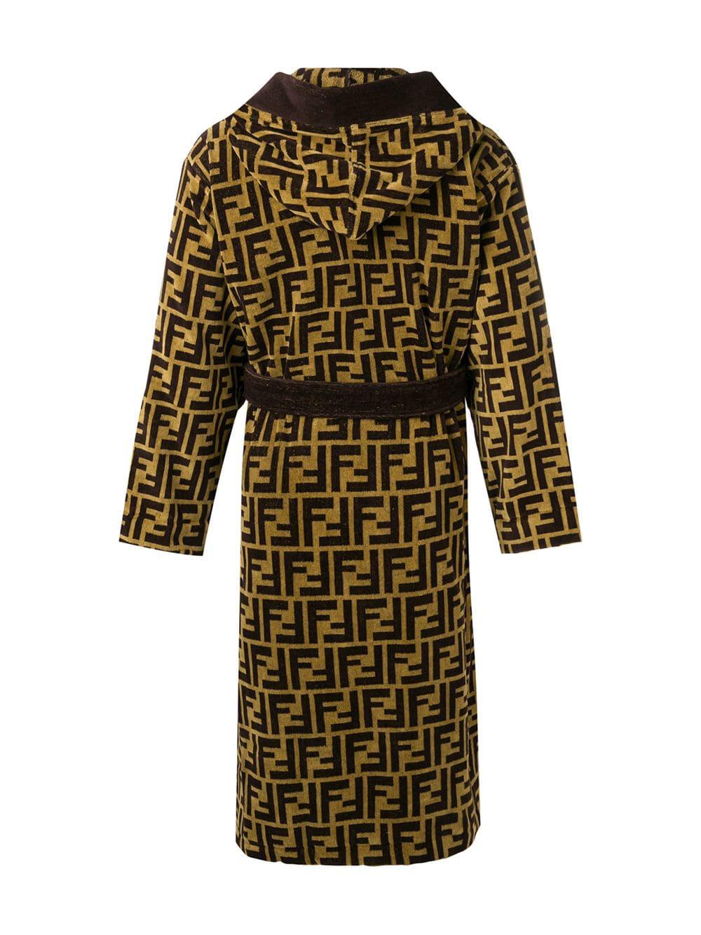 Fendi Jacquard Ff Logo Robe in Brown 