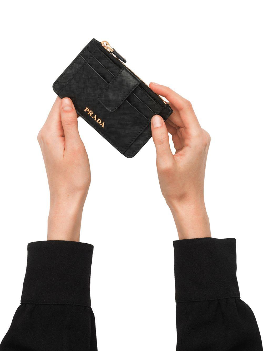 Prada Credit Card Holder in Black Lyst
