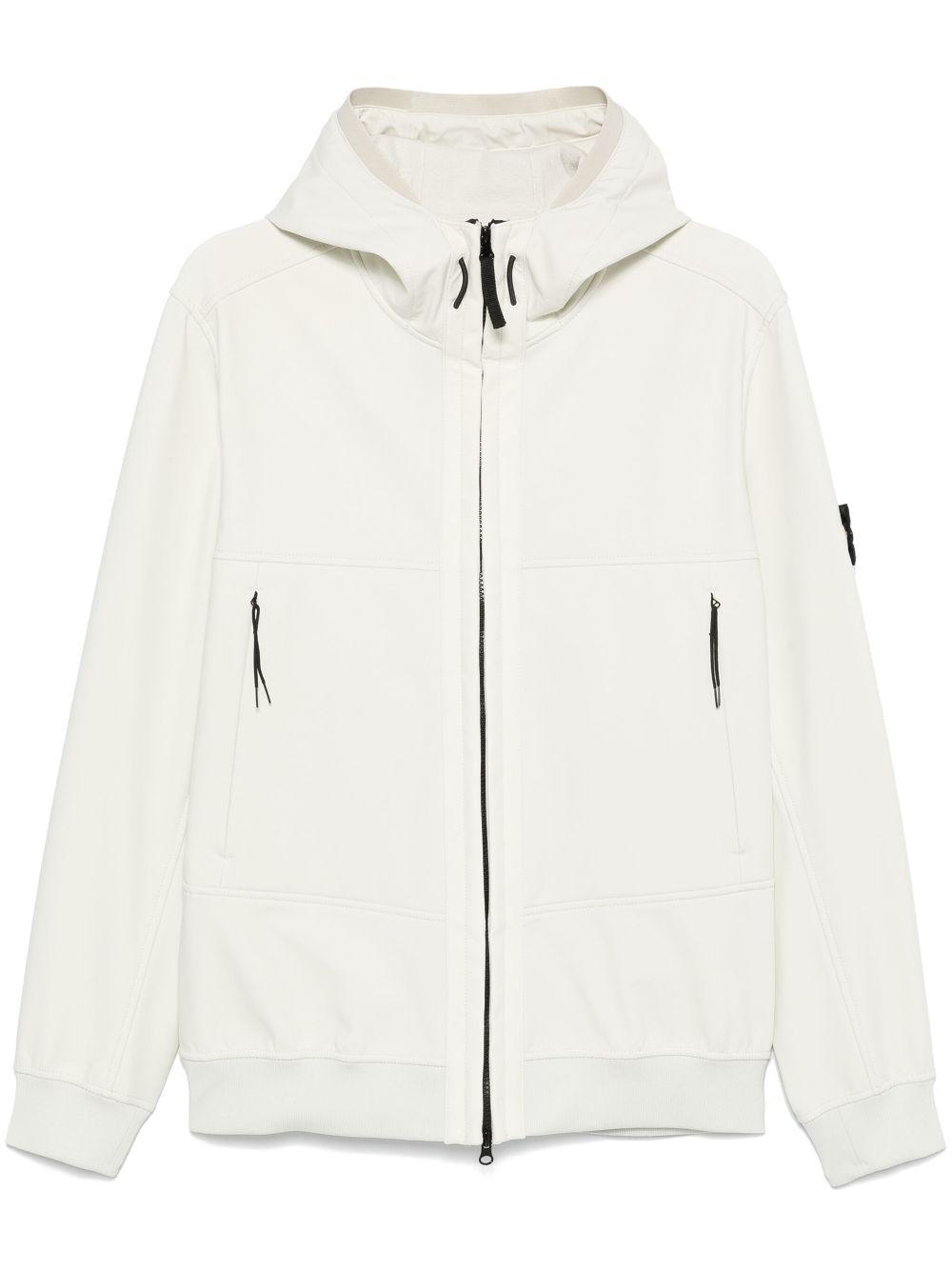 Stone Island Soft Shell-R Jacket in White for Men | Lyst