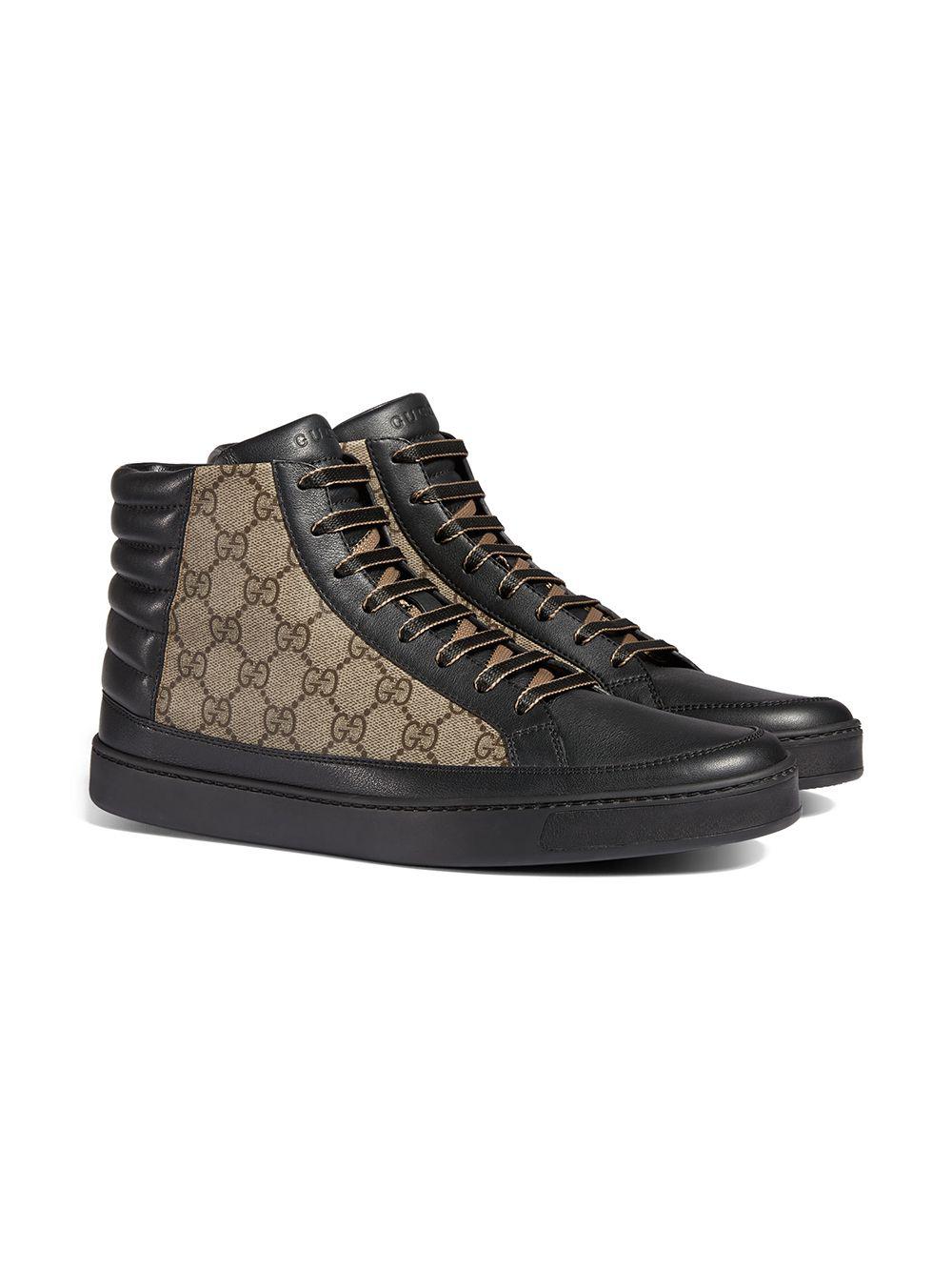 Gucci Canvas GG Supreme High-top Sneaker in Black for Men - Lyst