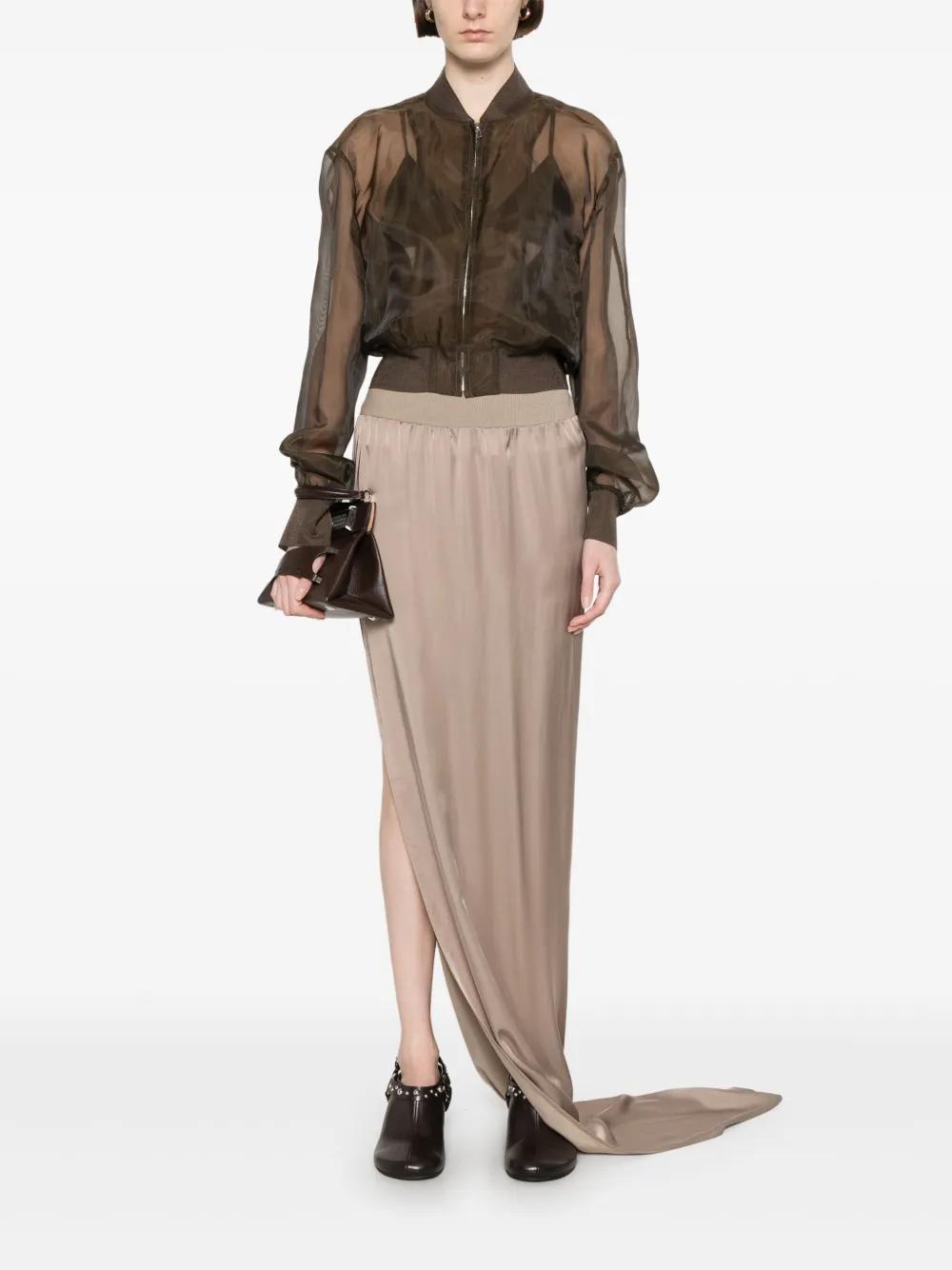 Rick Owens Split Maxi Skirt in Natural | Lyst