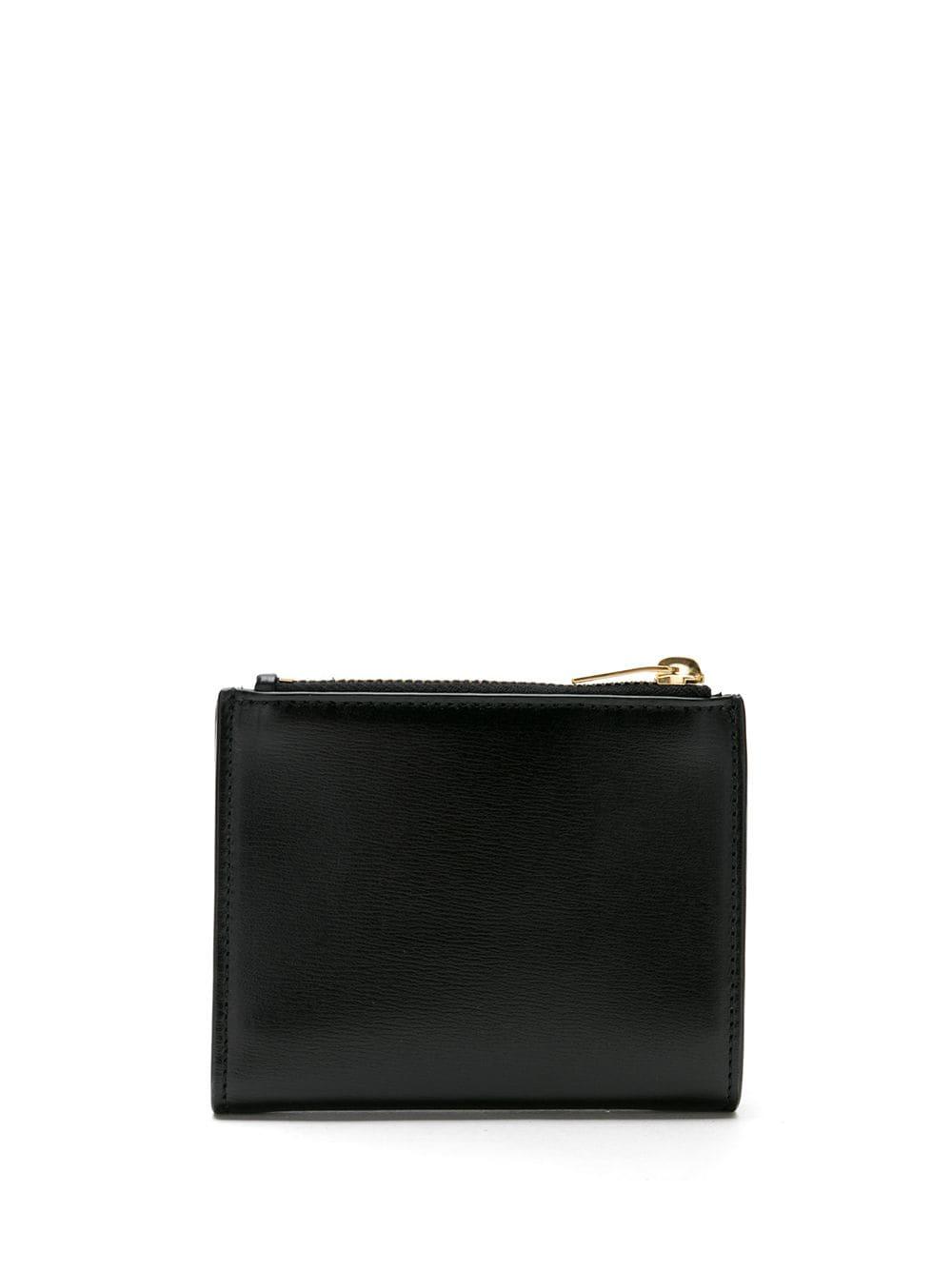 Saint Laurent Leather Ysl Compact Wallet in Black - Lyst
