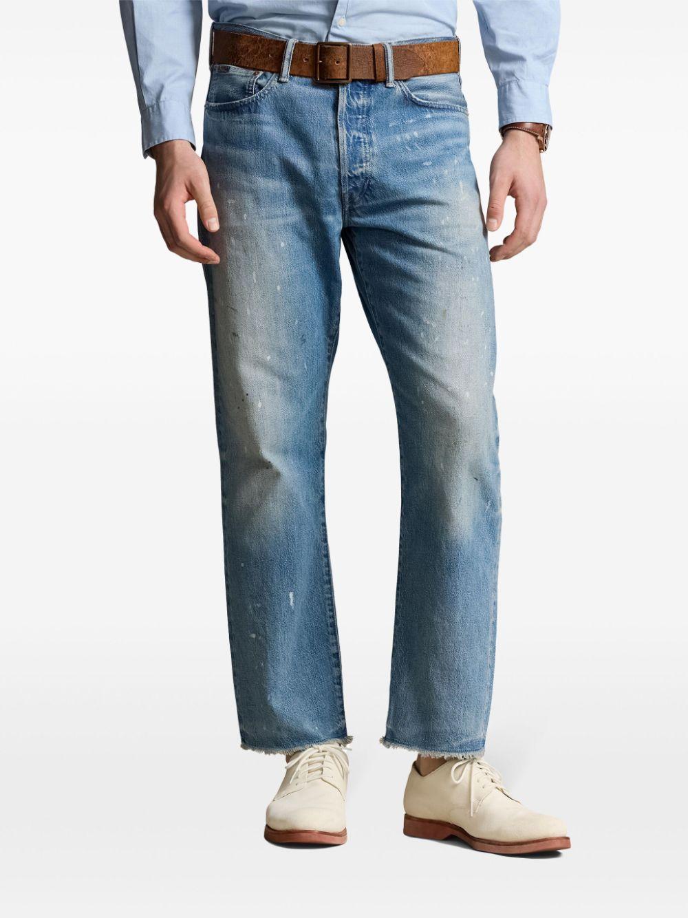 Polo Ralph Lauren Distressed Straight Leg Jeans in Blue for Men Lyst UK