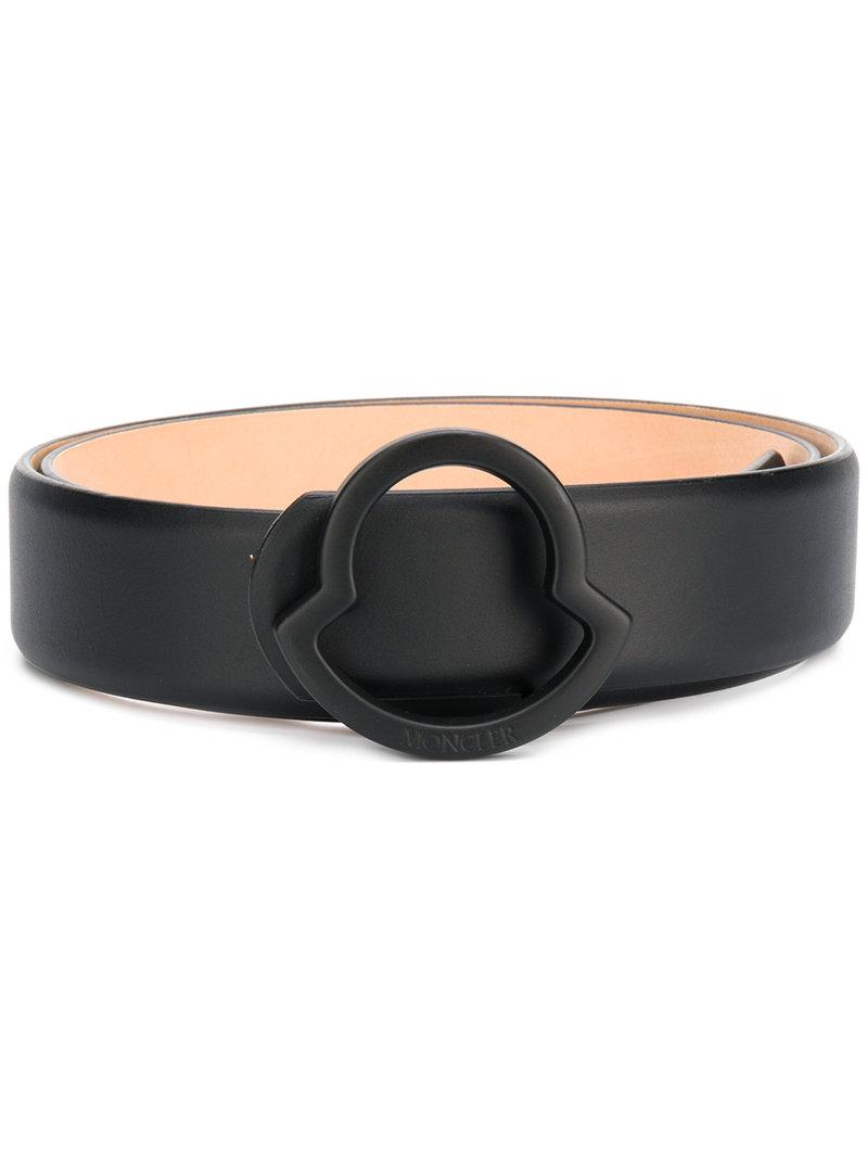 Moncler Leather Logo Buckle Belt in Black for Men - Lyst