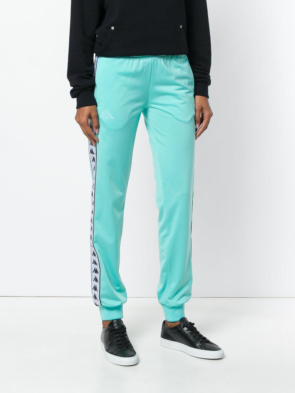 Kappa Logo Stripe Sweatpants in Blue 