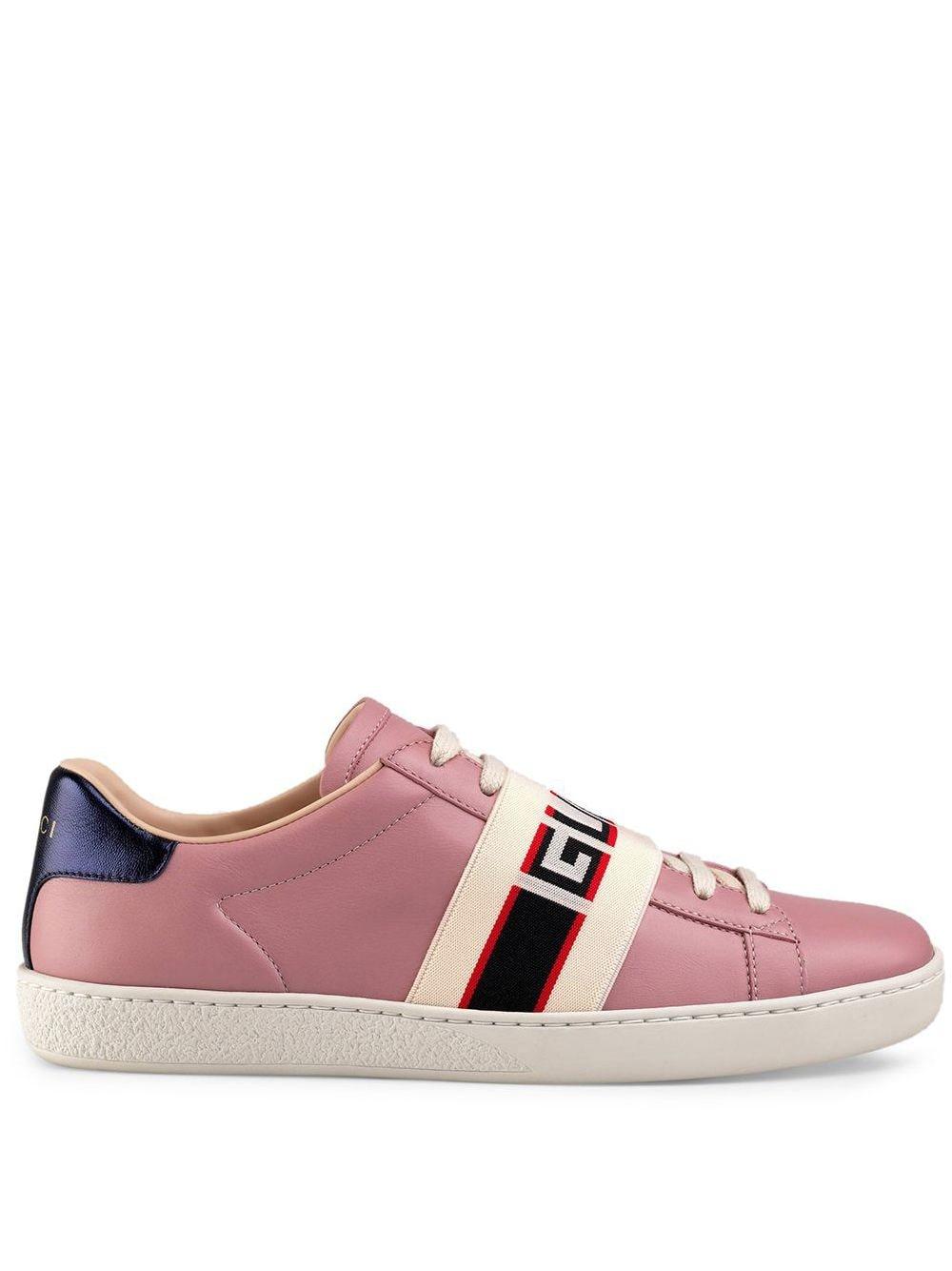 pink and white gucci shoes