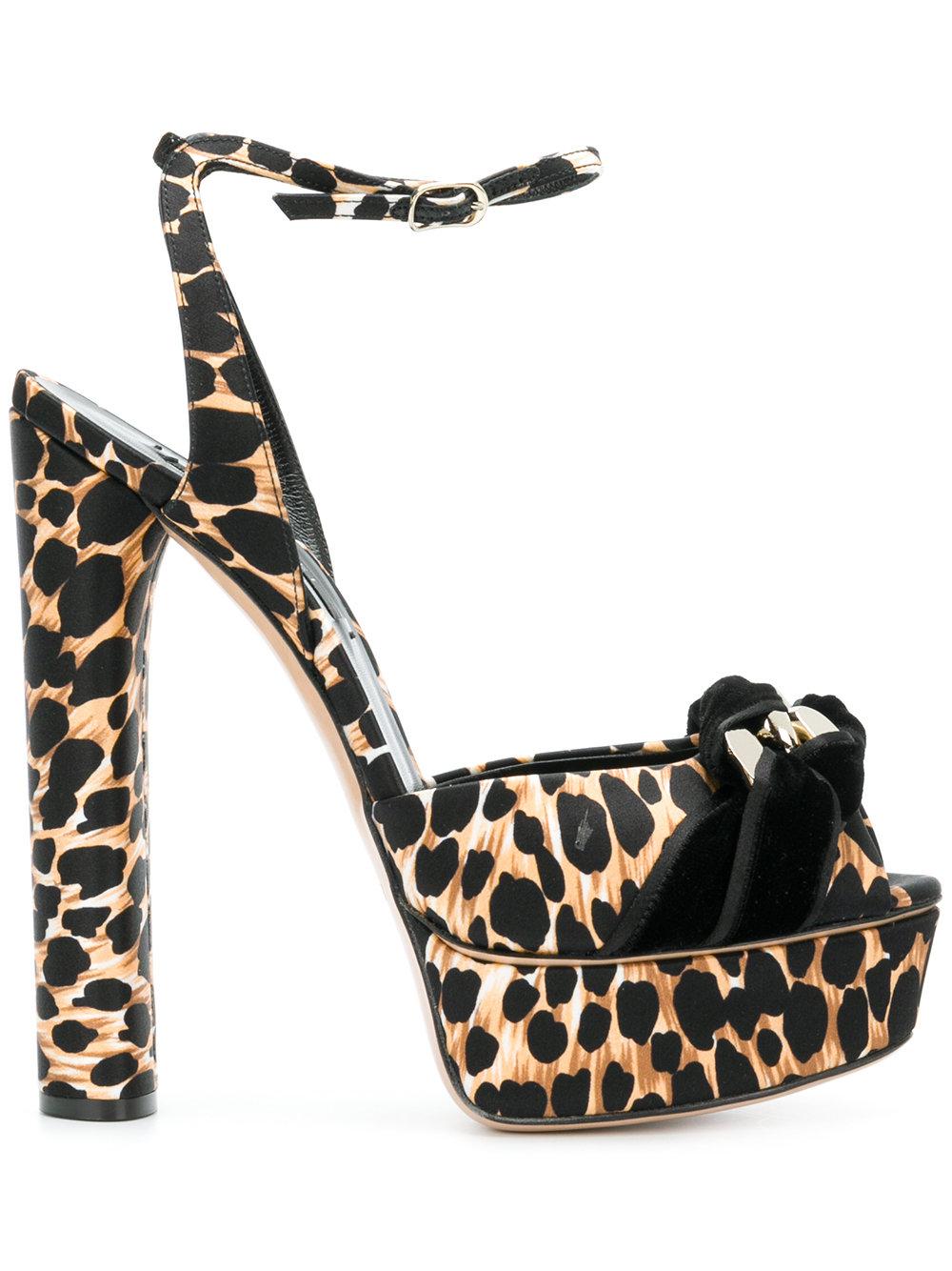 black and leopard print sandals
