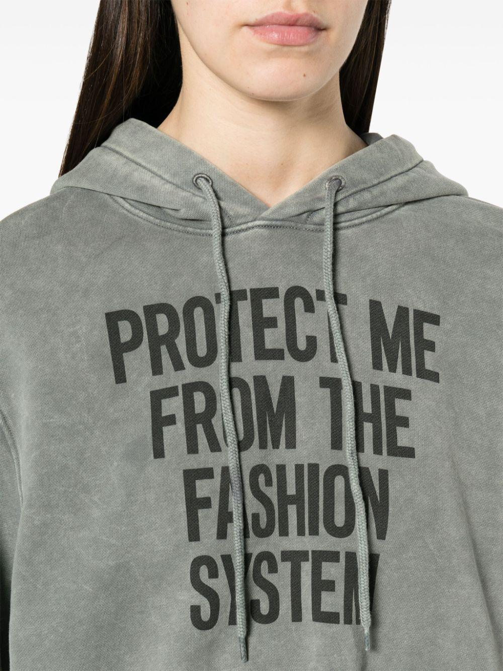 Moschino slogan-print organic-cotton hoodie - Grey