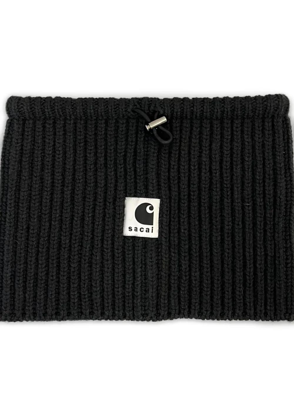 小物 sacai Carhartt Knit Neck Warmer Sacai X Carhartt Wip Ribbed Logo Neck Warmer in Black | Lyst