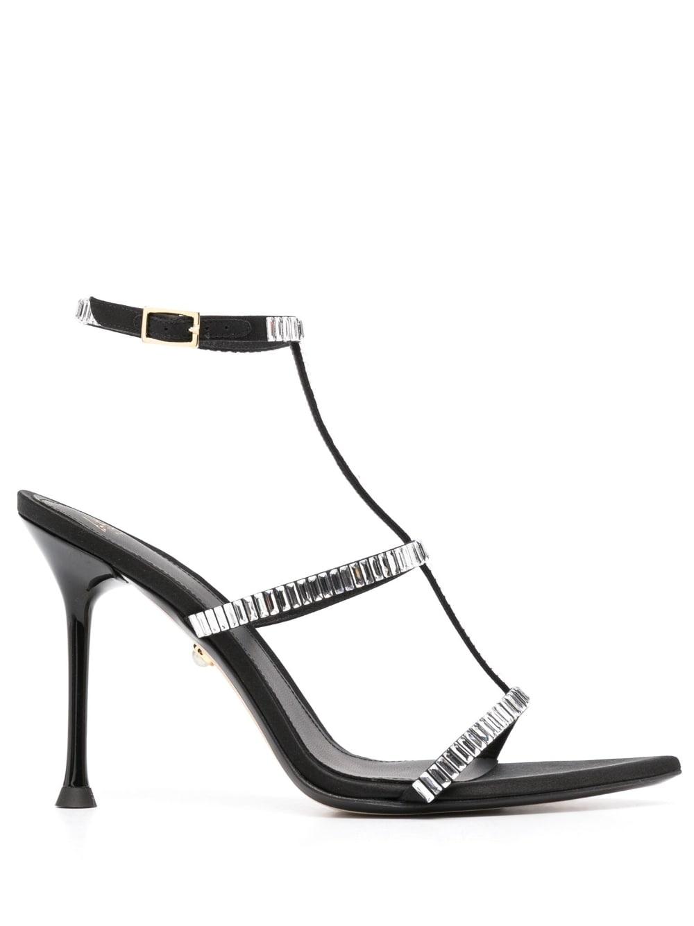 ALEVI Lisa 110mm Crystal-embellished Sandals in Black | Lyst
