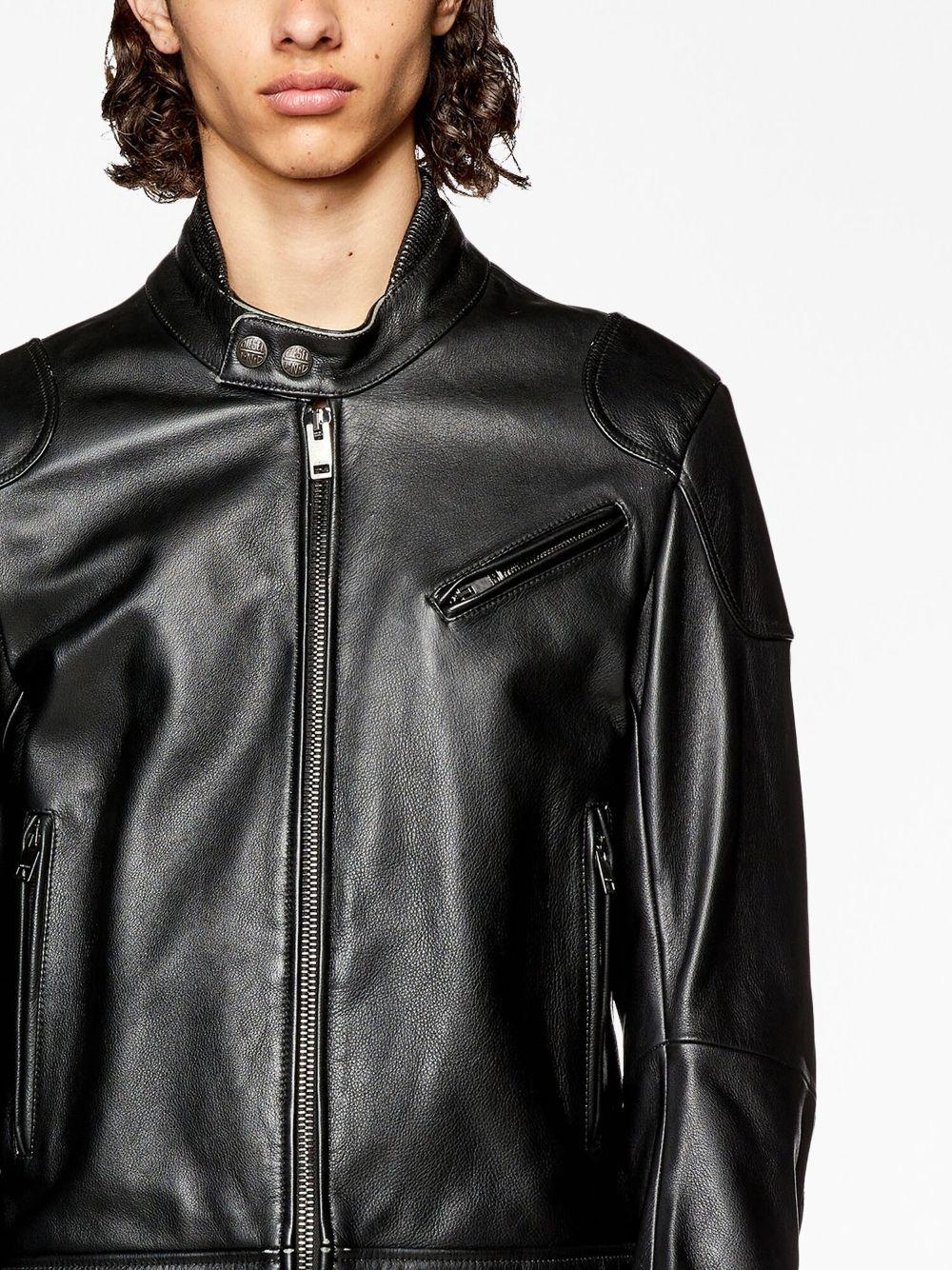 DIESEL 'L-Hein' Leather Jacket in Black for Men | Lyst