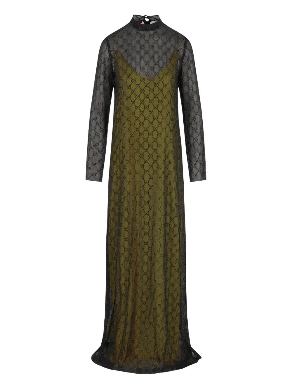 knee length dresses for ladies Gucci Maxi Dress Gown Rayon Silk, Size Small Black – Nadine Krakov  Collection main image 1